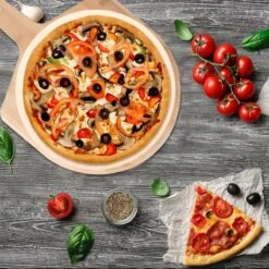 MaxxHome Pizzasteen - BBQ Steen - Maximum Te Verhitten Tot 600 Graden - ⌀33 - Incl. Houten Schep -Merkloos Winkel 1200x1200 580