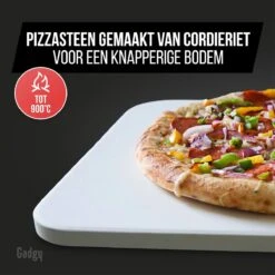 Gadgy Pizzasteen Met Pizzaschep – Cordieriet Voor Knapperige Pizzabodem – Pizzasteen Voor BBQ, Oven Of Kamado - Pizzaspatel - Pizza Set -Merkloos Winkel 1200x1200 624