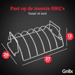 GrillX Sparerib Rek BBQ - Rib Rack Houder - Barbecue Spareribs Rek - BBQ Accesoires -Merkloos Winkel 1200x1200 752