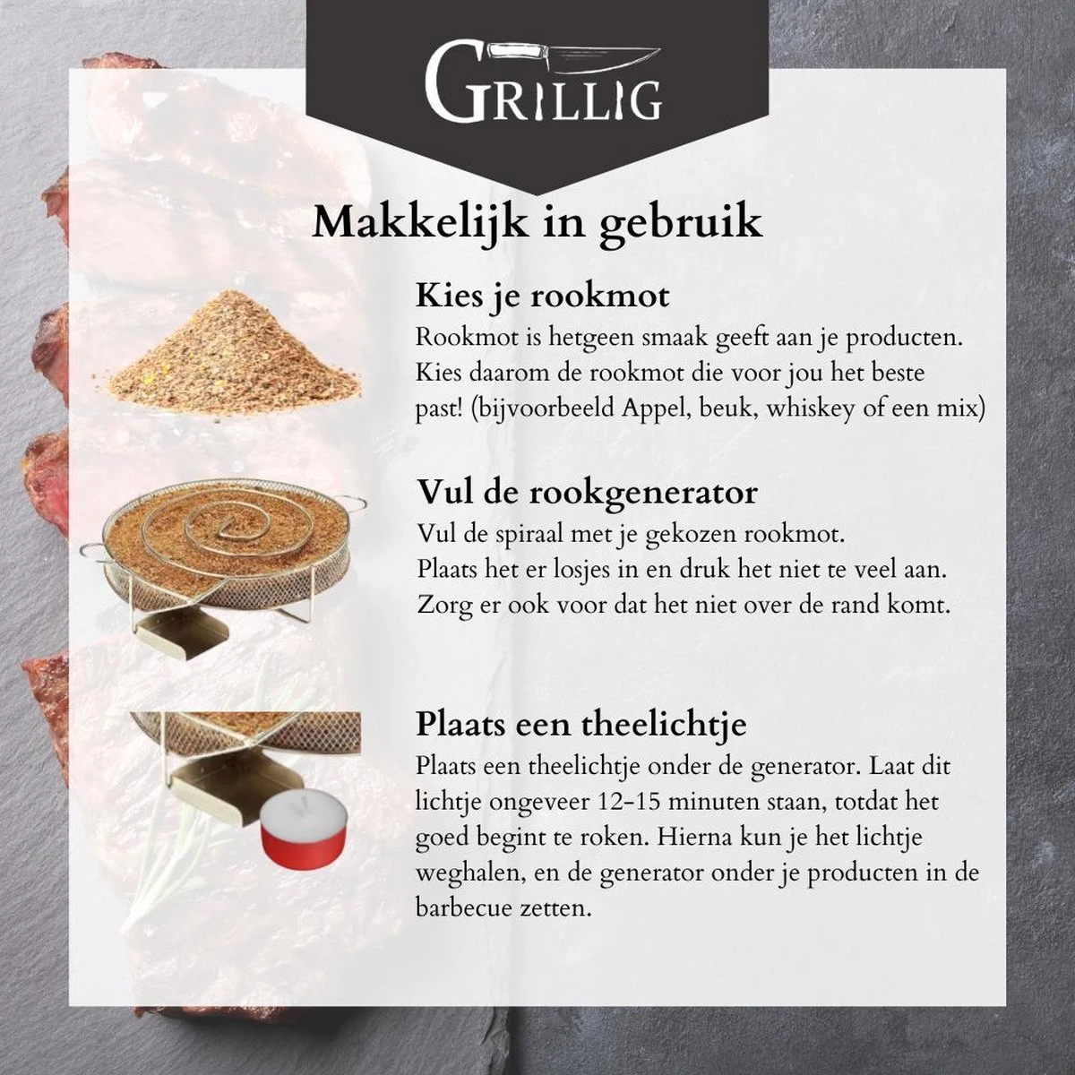 Grillig - Koud Rookgenerator - Cold Smoke Generator - Voor Het Koud Roken Van Vlees - Vis - Kaas - Noten 4 Grillig - Koud Rookgenerator - Cold Smoke Generator - Voor Het Koud Roken Van Vlees - Vis - Kaas - Noten - Afbeelding 2