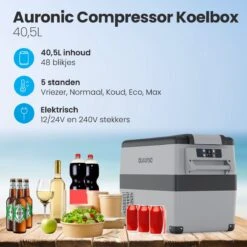 Auronic Elektrische Koelbox - 40.5L - Compressor - 12V En 240V - Grijs -Merkloos Winkel 1200x1200 929