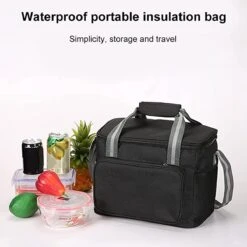 IBright Koeltas Opvouwbaar 15 Liter - 4 Laags Geïsoleerde Lunchtas - Waterdicht - Zwart -Merkloos Winkel 1200x1200 955