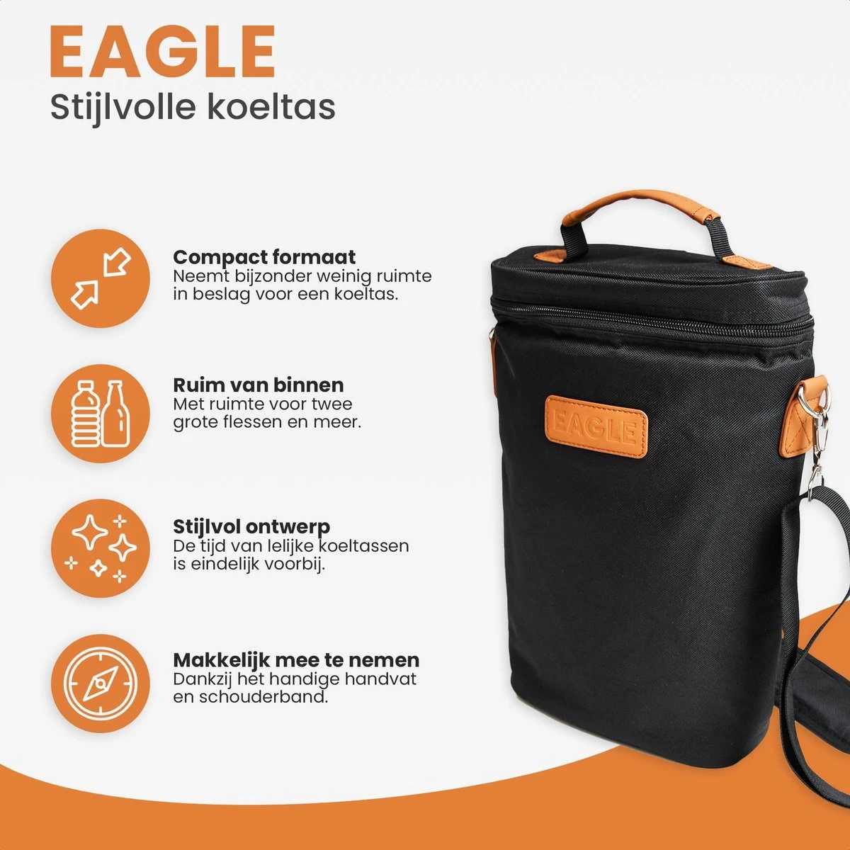 Eagle Koeltas - Compacte Koeltas - Stoffen Tas - Strandtas - Mini Koelbox 4 Eagle Koeltas - Compacte Koeltas - Stoffen Tas - Strandtas - Mini Koelbox - Afbeelding 2