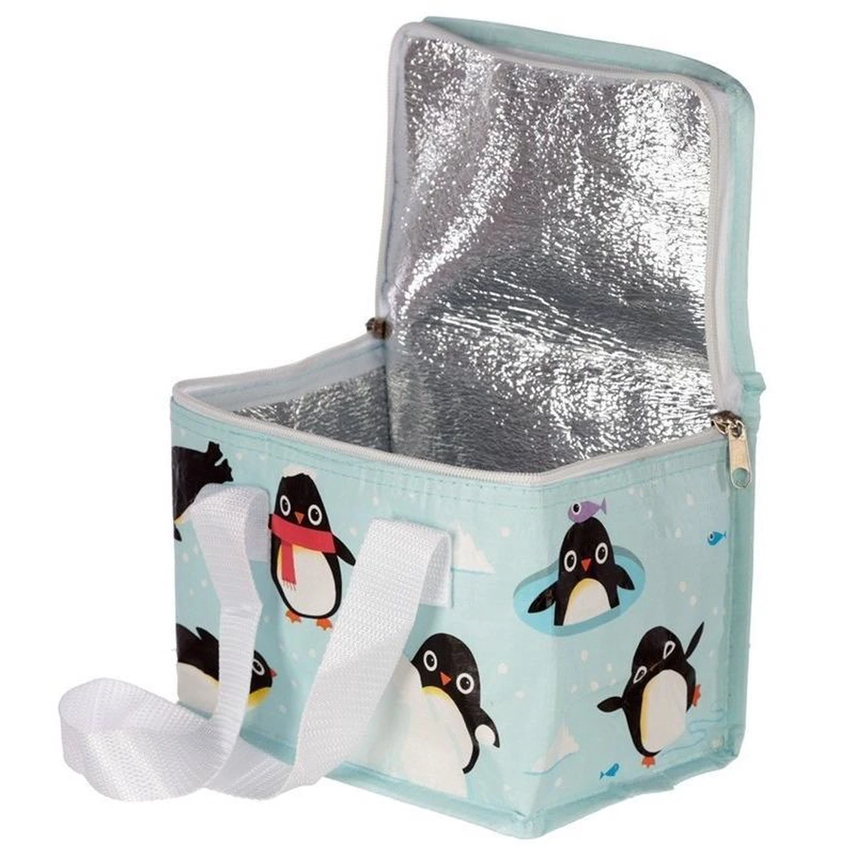 Merkloos Kleine Koeltas Pinguin Print Blauw 20,5 Cm 4 Liter - Koelboxen/koeltassen - Lunchtrommel/lunchtas 4 Merkloos Kleine Koeltas Pinguin Print Blauw 20,5 Cm 4 Liter - Koelboxen/koeltassen - Lunchtrommel/lunchtas - Afbeelding 2
