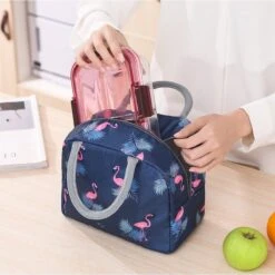 Koeltas - Lunchtas - Volwassenen En Kinderen - Compact & Handig: Zomer - Picknick -School - Lunch - Werk - Blauw Flamingo -Merkloos Winkel 1200x1200 979