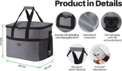 Packaway 4 Laags Geïsoleerde Koeltas - Lunchtas 40 Liter - Grijs -Merkloos Winkel 1200x699
