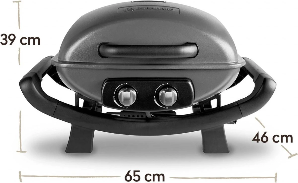 Burnhard Draagbare 2-Branders Gasbarbecue - Afdekhoes - BBQ Wayne 4 Burnhard Draagbare 2-Branders Gasbarbecue - Afdekhoes - BBQ Wayne - Afbeelding 2
