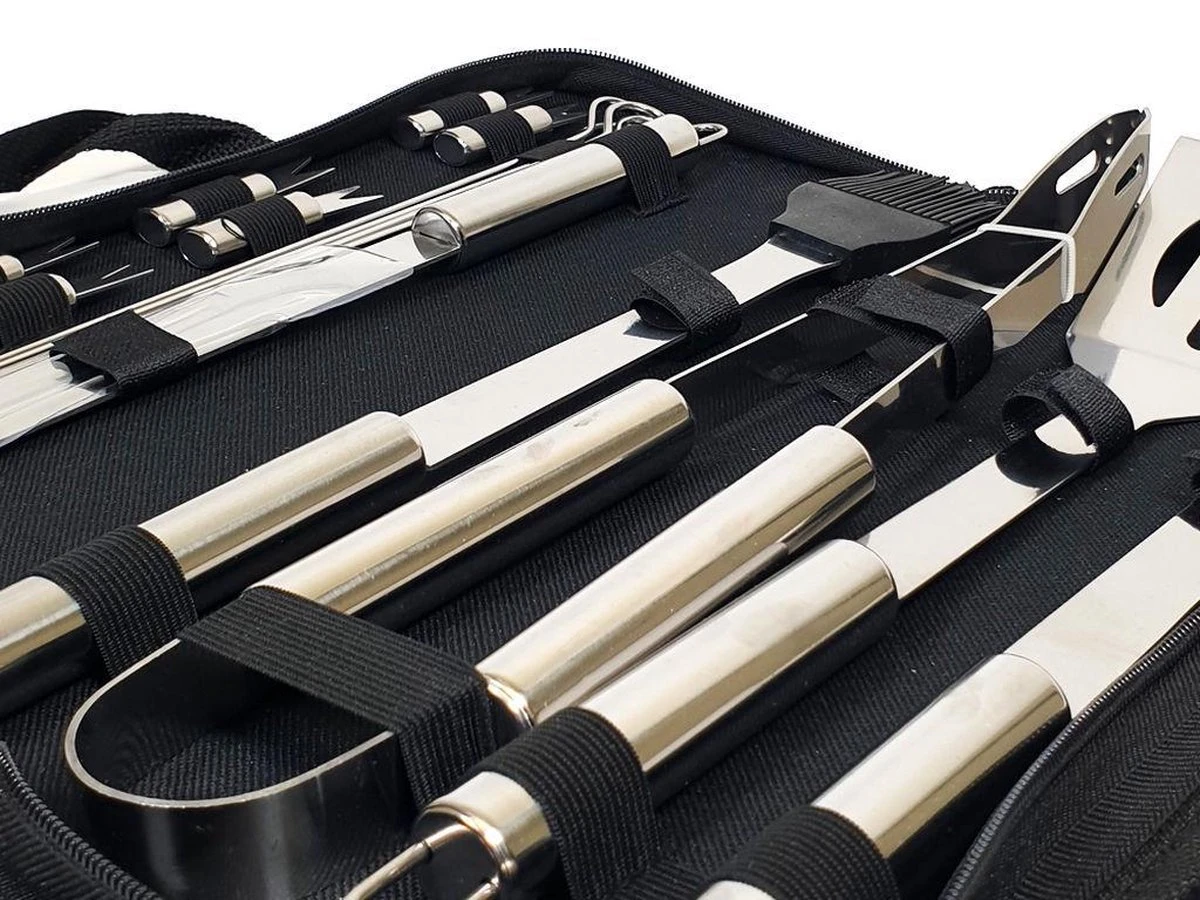 Krumble 18-delige Barbecue Set / Roestvrijstalen BBQ Set Van 18 / Inclusief Handige Opbergtas - RVS 4 Krumble 18-delige Barbecue Set / Roestvrijstalen BBQ Set Van 18 / Inclusief Handige Opbergtas - RVS - Afbeelding 2