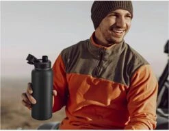 Drinkfles - Onyx Black - 1 Liter - Extra Dop Met Rietje & Drinktuit - Waterfles Met Rietje - Isoleerfles - BPA Vrij - Lekvrij 16 Drinkfles - Onyx Black - 1 Liter - Extra Dop Met Rietje & Drinktuit - Waterfles Met Rietje - Isoleerfles - BPA Vrij - Lekvrij -Merkloos Winkel 1200x926