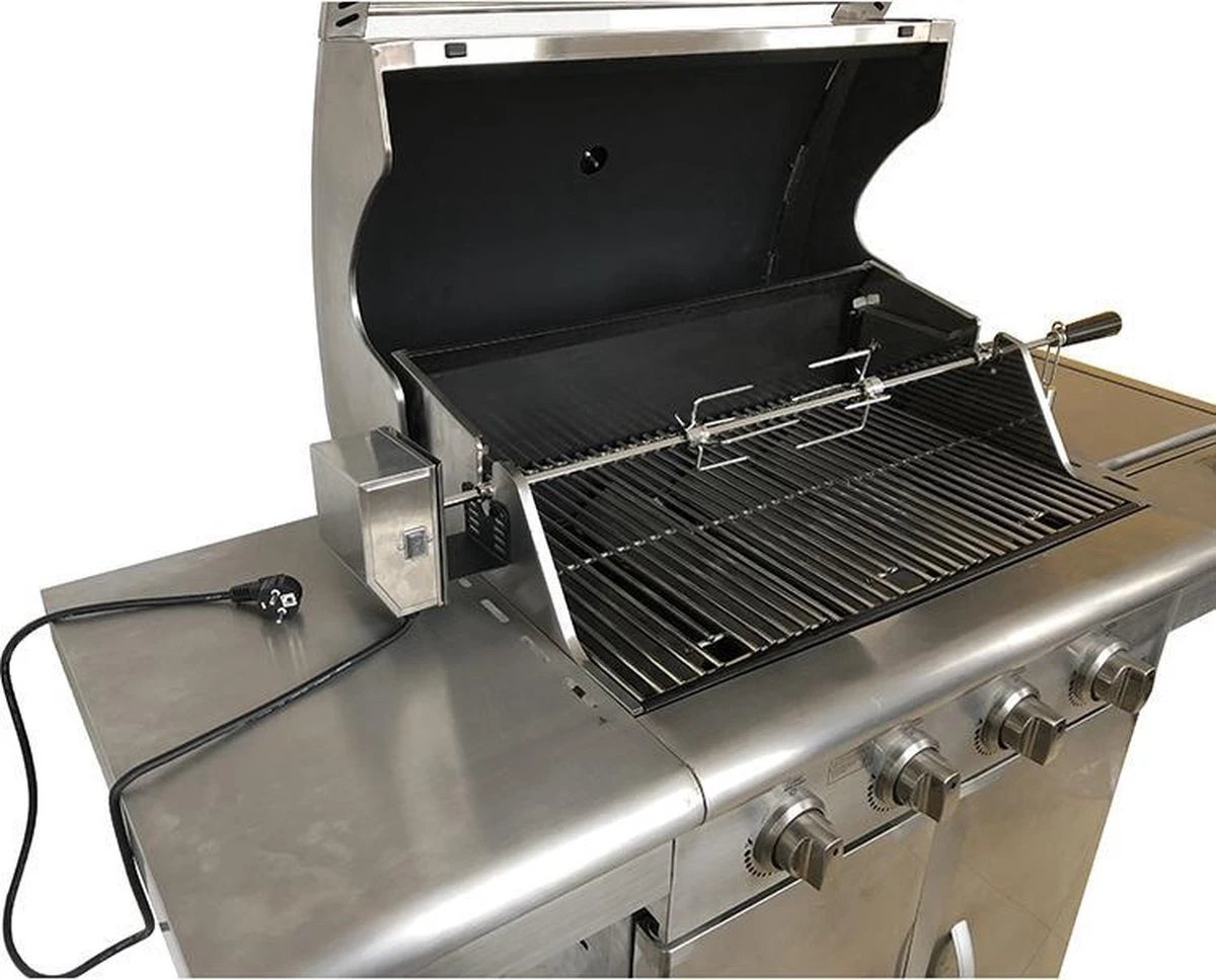 BBQNovation Elektrisch Draaispit Deluxe Met Extra Lang RVS Spit Geschikt Voor Meeste GAS BBQ's 6 BBQNovation Elektrisch Draaispit Deluxe Met Extra Lang RVS Spit Geschikt Voor Meeste GAS BBQ's - Afbeelding 4
