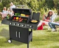 El Fuego San Angelo 4.1 Gasbarbecue - 5 Branders - Zwart -Merkloos Winkel 1200x979