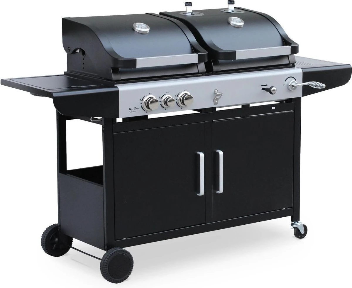 Alice's Garden Houtskool Barbecue - Grilloppervlak (LxB) 41 X 44 Cm - Gas En Houtskool - 3 Branders - Marsac Zwart 3 Alice's Garden Houtskool Barbecue - Grilloppervlak (LxB) 41 X 44 Cm - Gas En Houtskool - 3 Branders - Marsac Zwart