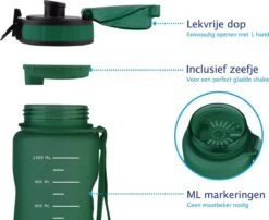 TIGR The Athlete - Drinkfles - Waterfles Met Fruit Filter - 1000ml - Groen - Met Mengbal Voor Shakes -Merkloos Winkel 1200x983 2