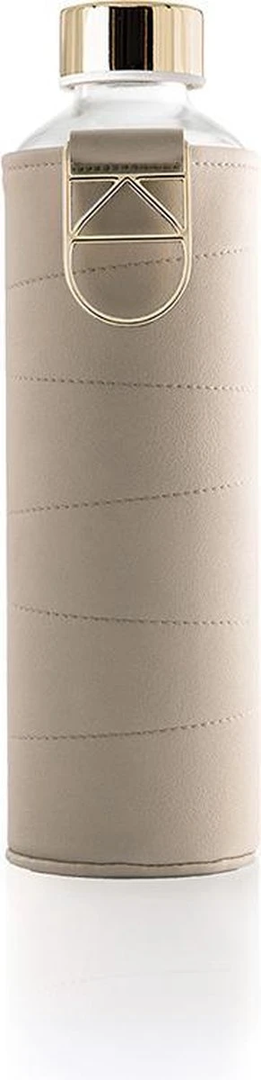 Equa Glazen Waterfles 750 Ml Mismatch Met Hoes - Beige 3 Equa Glazen Waterfles 750 Ml Mismatch Met Hoes - Beige