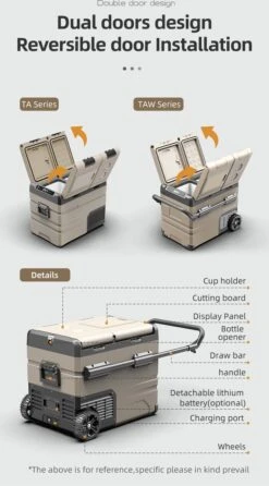 Alpicool 55L - Koelkast/vriezer - 12V-24V/230V - Compressor - APP - Voor Auto En Huis - Outdoor Camping Benodigdheden -Merkloos Winkel 664x1200