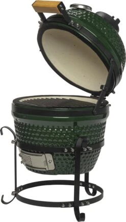 Patton Kamado Keramische Houtskoolbarbecue - 13" - Grilloppervlak Ø 28 Cm - Inclusief Heatdeflector - Groen -Merkloos Winkel 682x1200