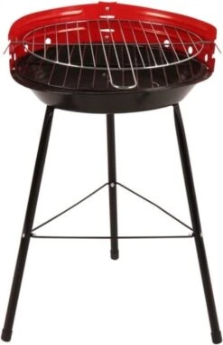 Houtskoolbarbecue Ø33 Cm | Verstelbare Grill BBQ | Halfopen | Zwart / Rood -Merkloos Winkel 778x1200