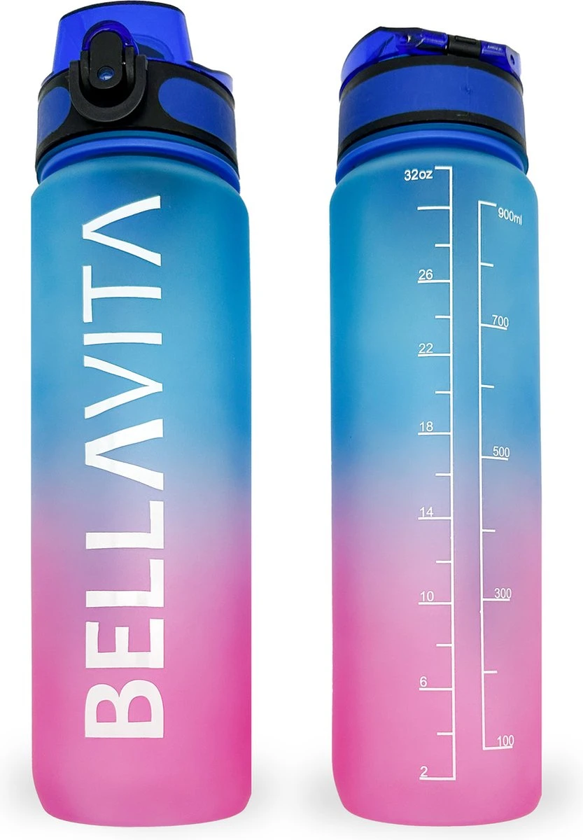 BELLAVITA Drinkfles - Blauw / Roze - Waterfles - Drinkfles Volwassenen - Drinkfles Kinderen - Drinkfles 1 Liter - Fles - 1 Liter - 1000ml - Tritan - Fruitfilter- BPA-vrij - 100% Lekvrij 3 BELLAVITA Drinkfles - Blauw / Roze - Waterfles - Drinkfles Volwassenen - Drinkfles Kinderen - Drinkfles 1 Liter - Fles - 1 Liter - 1000ml - Tritan - Fruitfilter- BPA-vrij - 100% Lekvrij