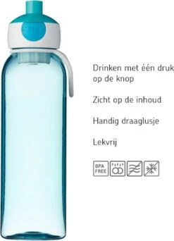 Mepal – Waterfles Pop-up Campus – 500 Ml – Groen – Drinkfles Kinderen – Zicht Op Inhoud – BPA Vrij -Merkloos Winkel 867x1200 3