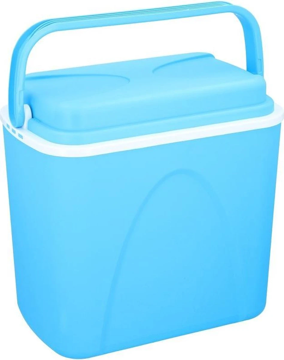 Merkloos Blauwe Kunststof Camping / Vakantie Coolbox 24 Liter 3 Merkloos Blauwe Kunststof Camping / Vakantie Coolbox 24 Liter