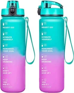 Splash® - Luxe Drinkfles - Motivatie Waterfles - Water Bottle - Waterfles 1 Liter - Bidon- Motivatie Drinkfles - Tijdmarkering - Fruitfilter- Paars/Blauw - Inc. KOOK E-BOOK! -Merkloos Winkel 955x1200 2