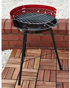 Houtskoolbarbecue Ø33 Cm | Verstelbare Grill BBQ | Halfopen | Zwart / Rood -Merkloos Winkel 957x1200